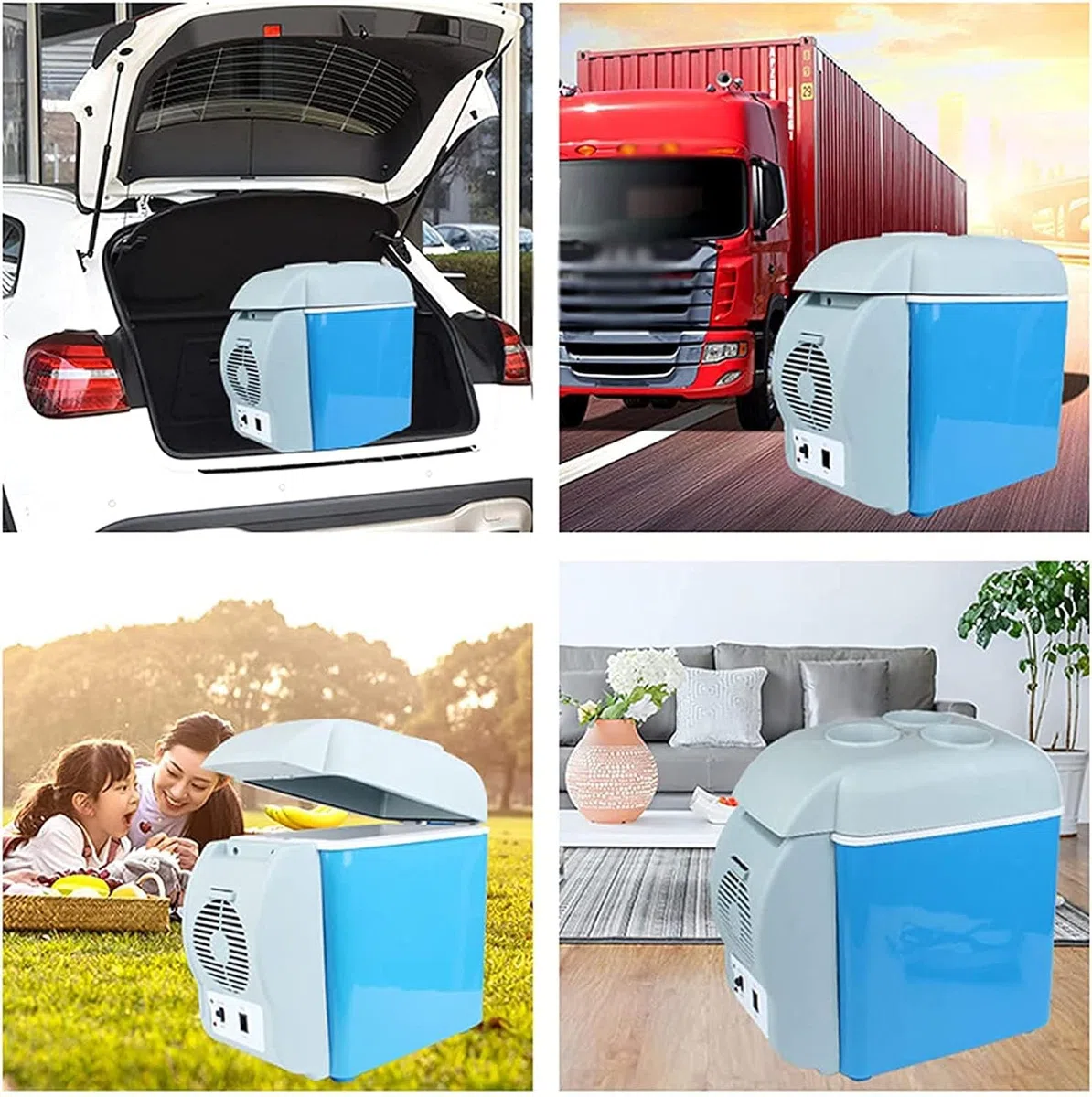 Mini refrigerador Refrigerador pequeño Refrigerador 7.5L Mini refrigerador para automóvil Refrigerador para automóvil Congelador para automóvil Refrigerador de viaje compacto portátil