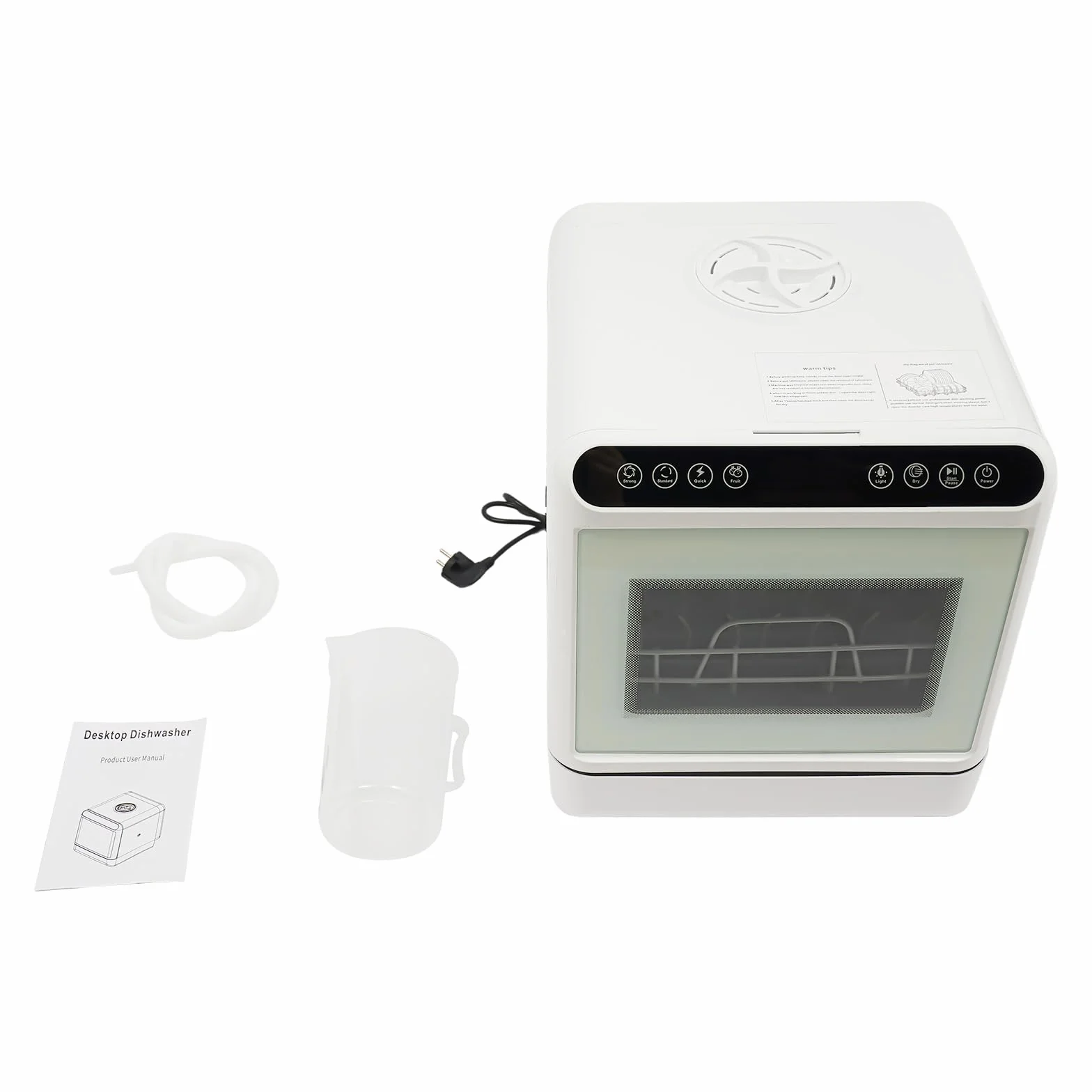 Lavavajillas de mesa con depósito de agua de 6 L, mini lavavajillas, 4 programas, control táctil, función inteligente, lavavajillas para casas pequeñas, apartamentos, dormitorios, barcos