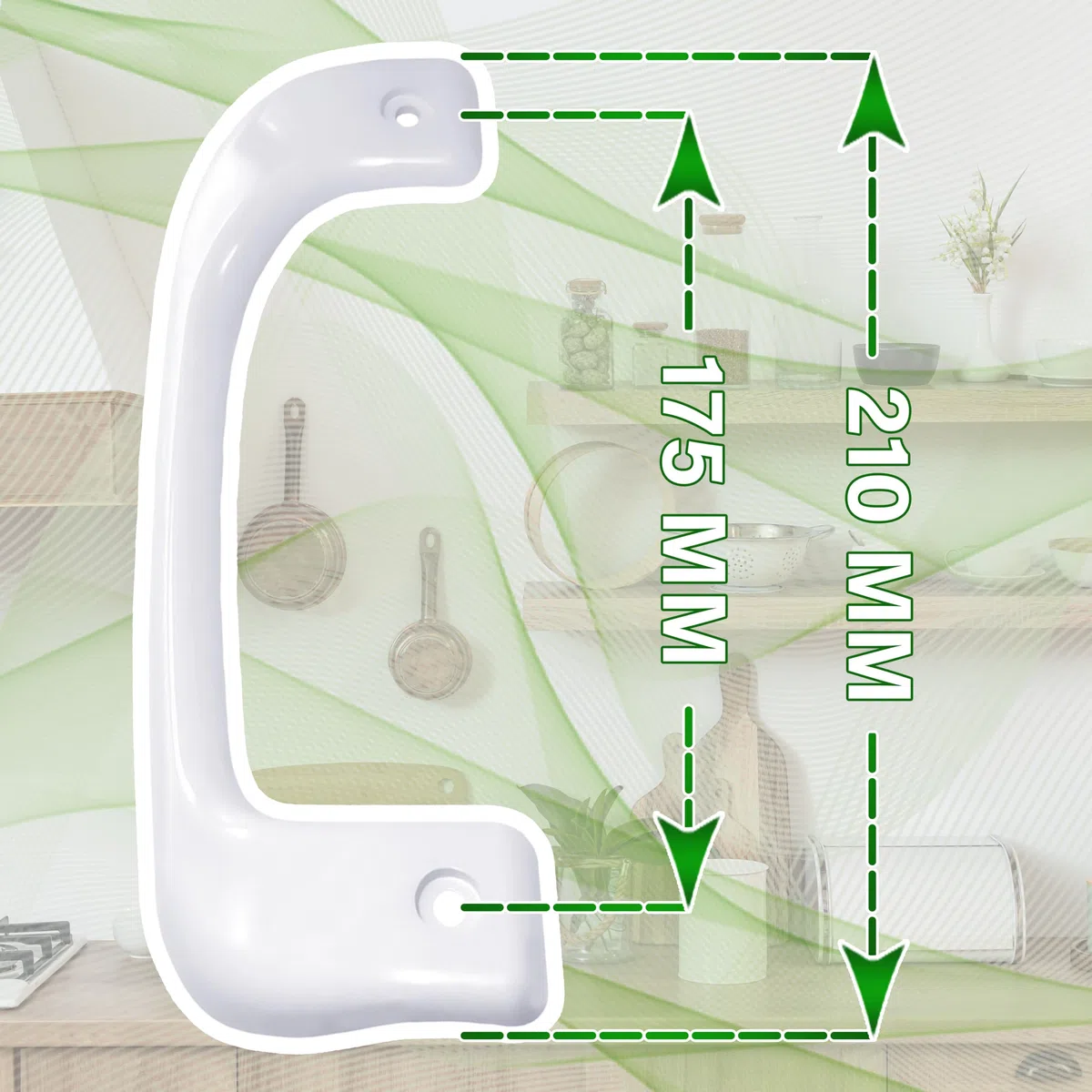 ONIX TECH Tirador Puerta Frigorifico y Congelador Longitud 210 mm y Distancia Entre Orificios 175 mm con Código Original 00480720 480720 para Bosch - Garantía de 5 Años