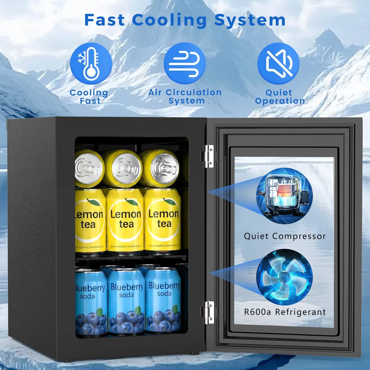 COWSAR - Refrigerador de bebidas con 24 latas, refrigerador de vino pequeño termostato digital ajustable, luz LED, refrigerador de bebidas no empotrado para el hogar, bar y oficina