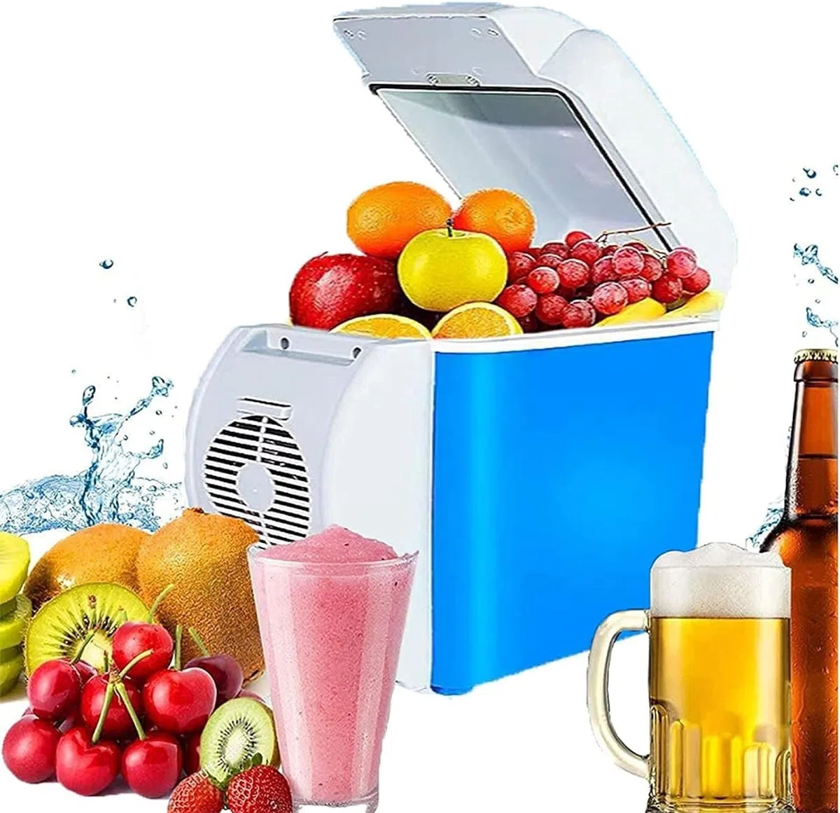 Mini refrigerador Refrigerador pequeño Refrigerador 7.5L Mini refrigerador para automóvil Refrigerador para automóvil Congelador para automóvil Refrigerador de viaje compacto portátil