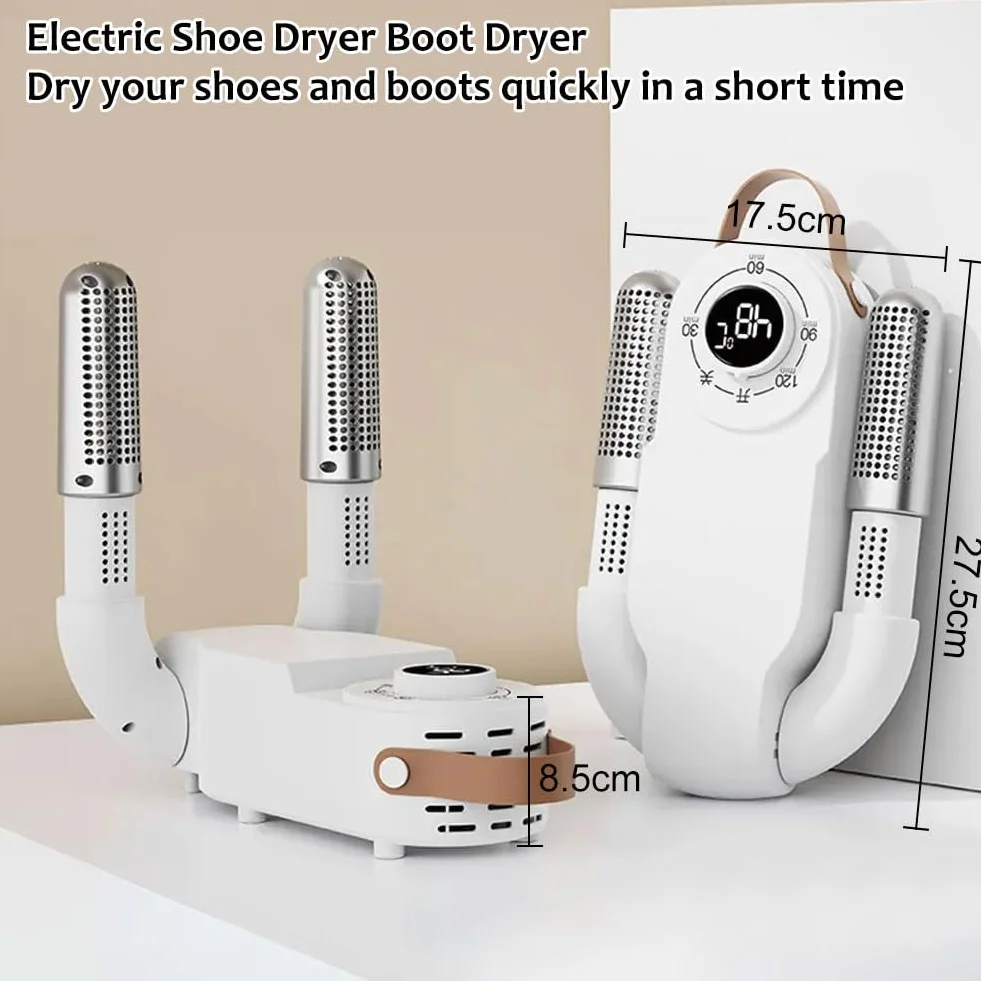 Secador de Zapatos Eléctrico, Secador de Zapatos, Secador de Botas con Temporizador Inteligente, Diseño Plegable y Secador de Zapatos Eléctrico de Secado Rápido, Elimina Eficazmente los Olores