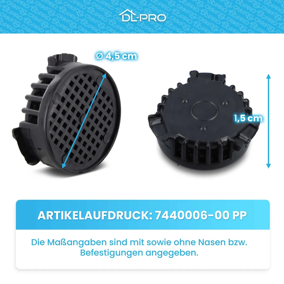 DL-pro Filtro de carbón activado Filtro redondo adecuado 45mm para Liebherr 9096342 para la combinación de refrigerador y congelador frigorífico