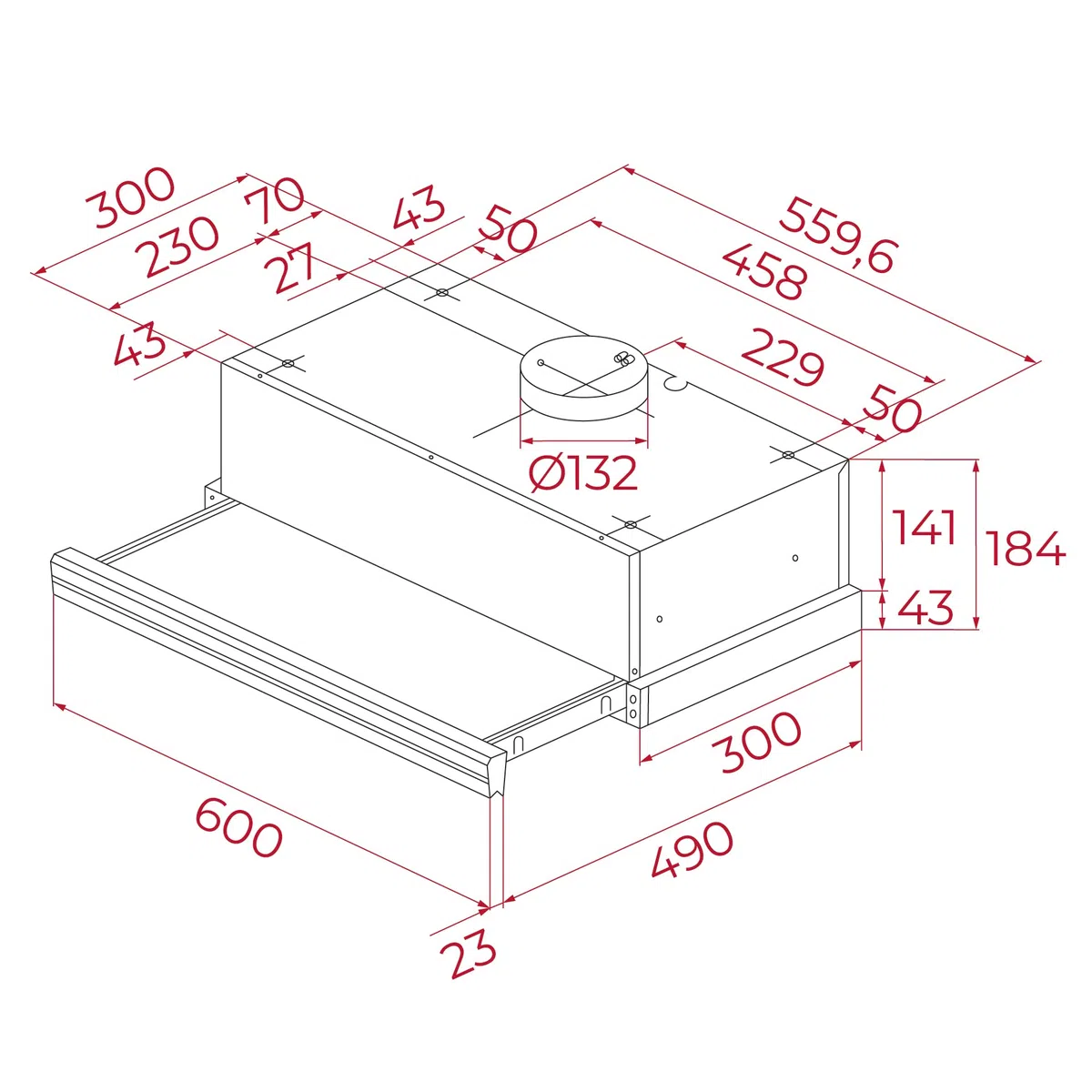 TEKA Campana Extractora Extraíble 60 cm, 5+1 Velocidades, Motor EcoPower, Acabado Negro Mate, Mandos Electrónicos, Compatible con recirculación, CNL 6415 PLUS G1