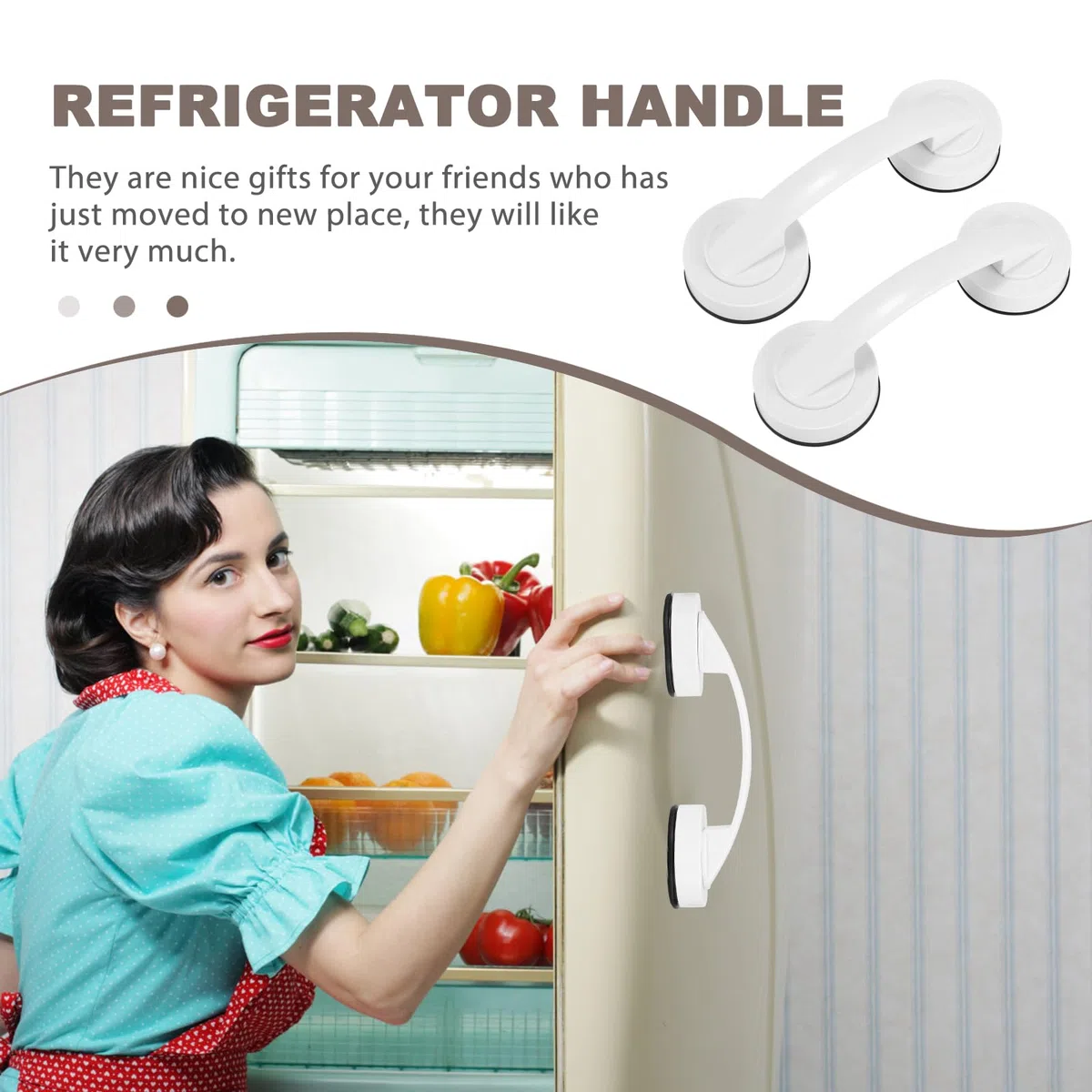 ALLOMN Mango de ventosa, 2 tiradores de ventosa fuertes, manijas de refrigerador, pomos de cajón, armario, puerta, ventana, espejo de cristal, manijas portátiles anticaídas, manijas absorbentes para