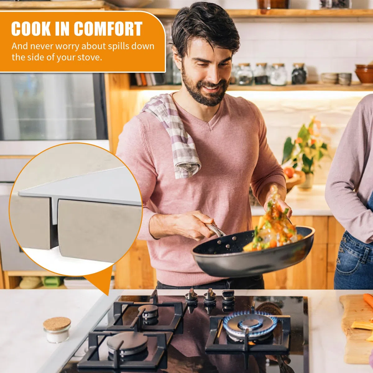 Juego de 2 rieles de conexión para encimera de cocina, perfil en T, transparente, 63 cm