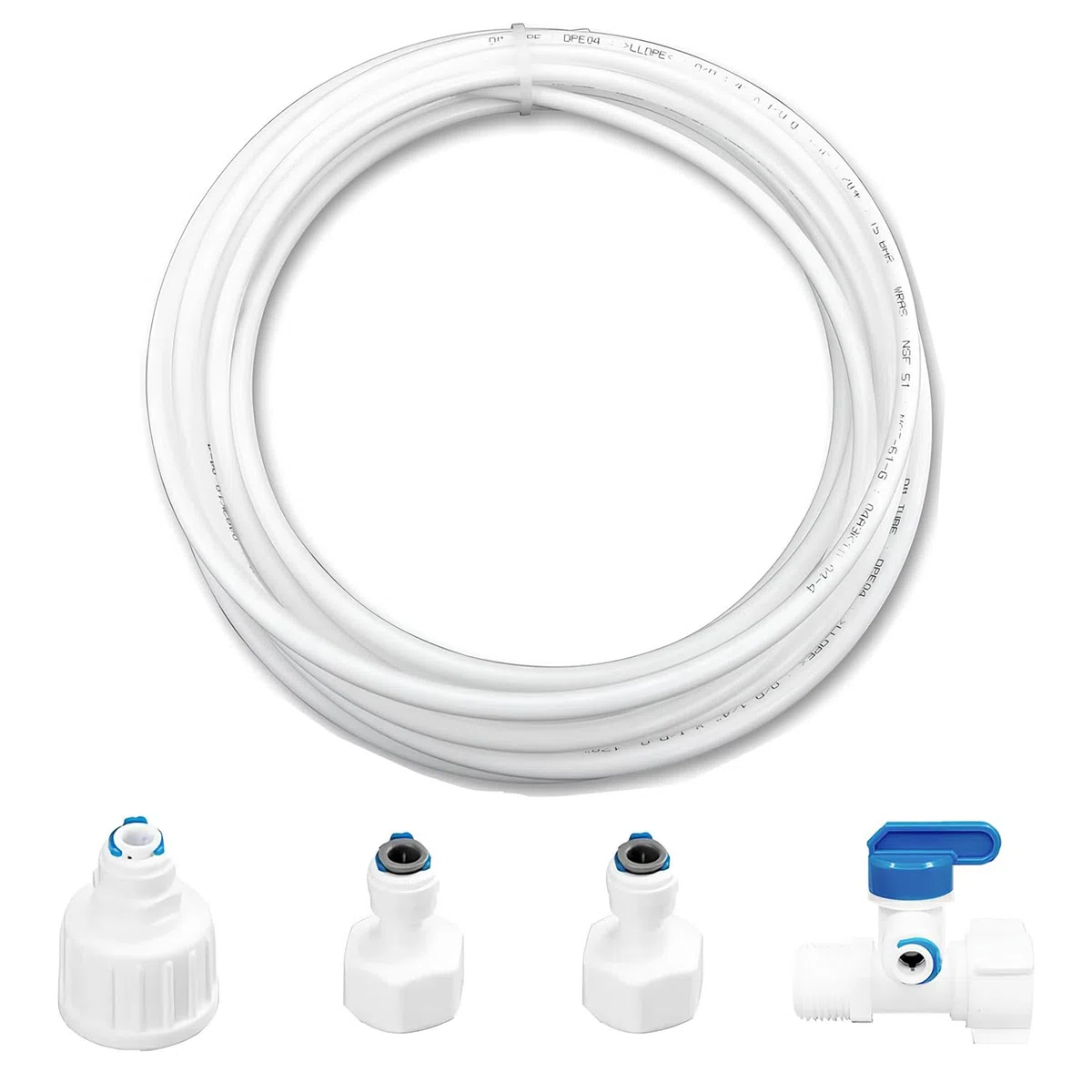 5 m Kit Conector Manguera Refrigerado, Juego De TuberíAs De Agua Para Nevera, Conector De Agua Del FrigoríFico, Para Refrigerador Doble De Estilo Europeo (Tubo De 1/4 De Pulgada)