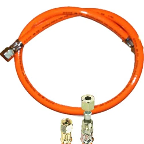 Manguera de gas propano con anillo de corte de 1/4" izquierdo x 8 mm (estándar, 40 cm)