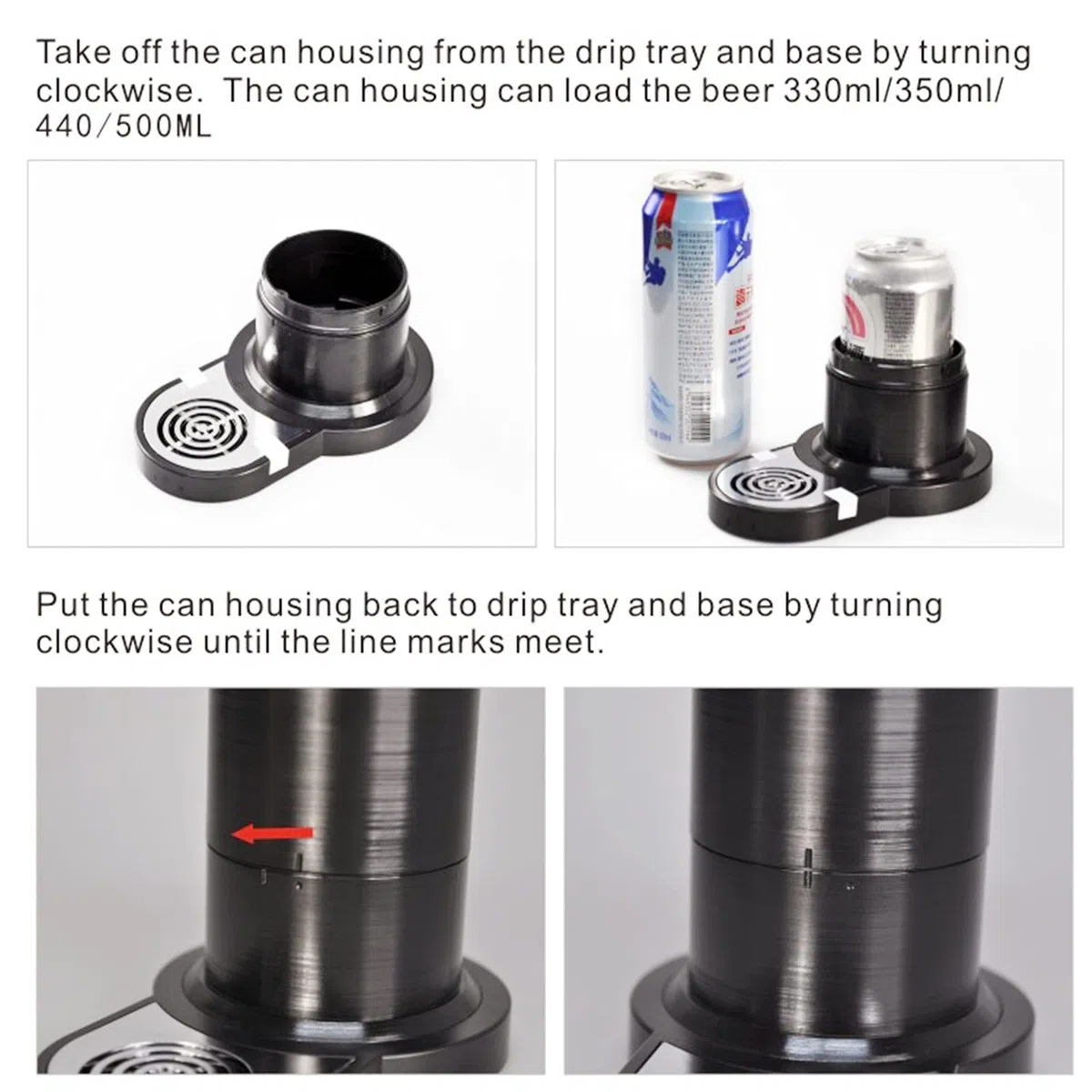 Nitro Dispensador de cerveza convierte cualquier lata a estilo de borrador, perfecto para bares de cerveza y reuniones familiares para los amantes de la cerveza, diseño elegante negro