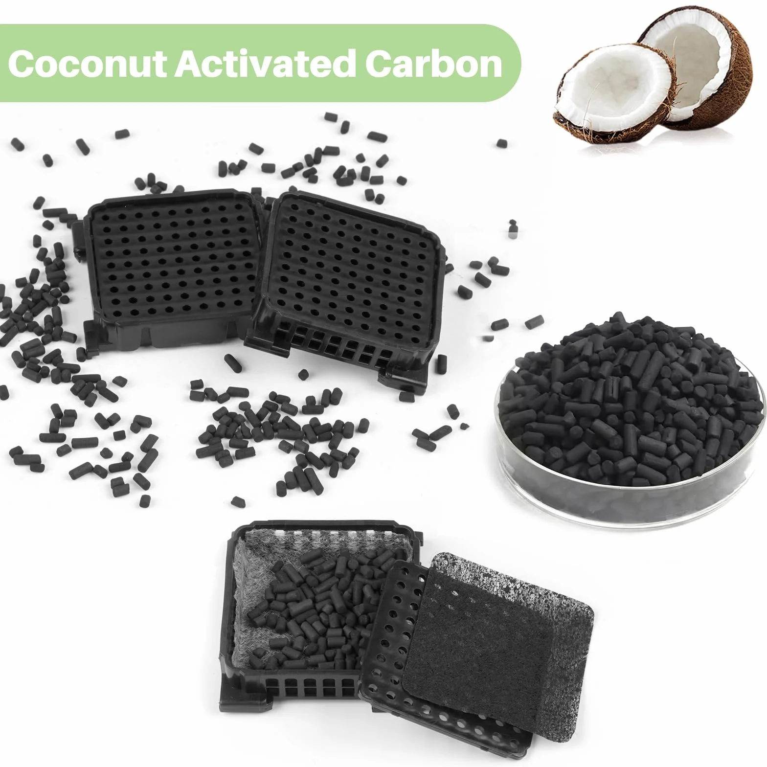 Filtro de carbón activo para frigorífico Liebherr 9096989 9882460 988246000, filtro Fresh Air para refrigeradores 7440021-00 con carbón activo para frigoríficos (negro, 2 unidades)