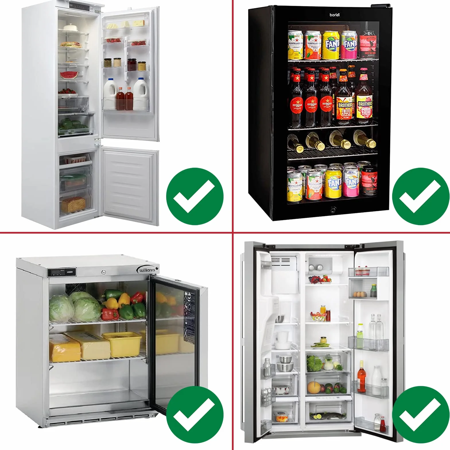 SPARES2GO Universal Estante Refrigerador Congelador Ajustable, Recubierto de plástico, Brazos extensibles (Blanco)