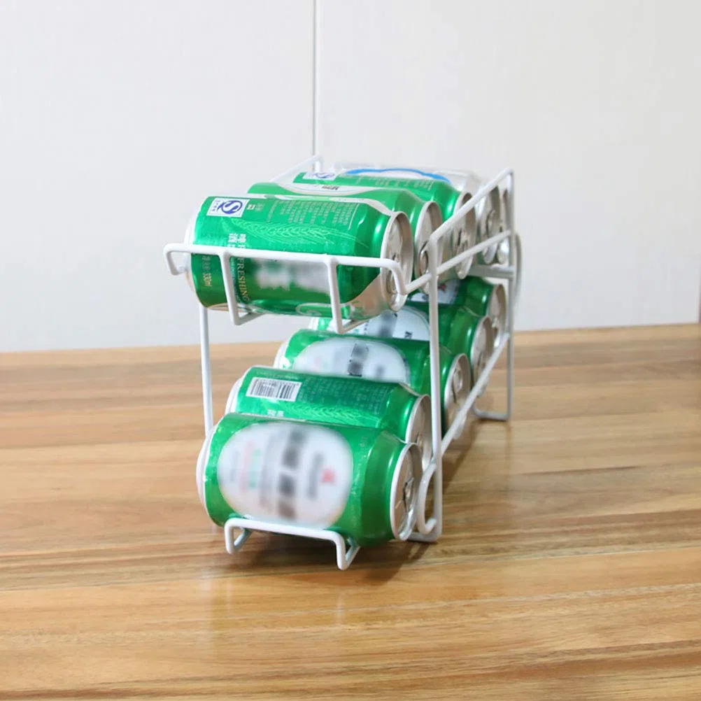 Dispensador de latas de doble capa, estante de almacenamiento, soporte para frigorífico, bebidas, soporte para latas de frigorífico, estantería de doble lata, estantería para frigorífico,