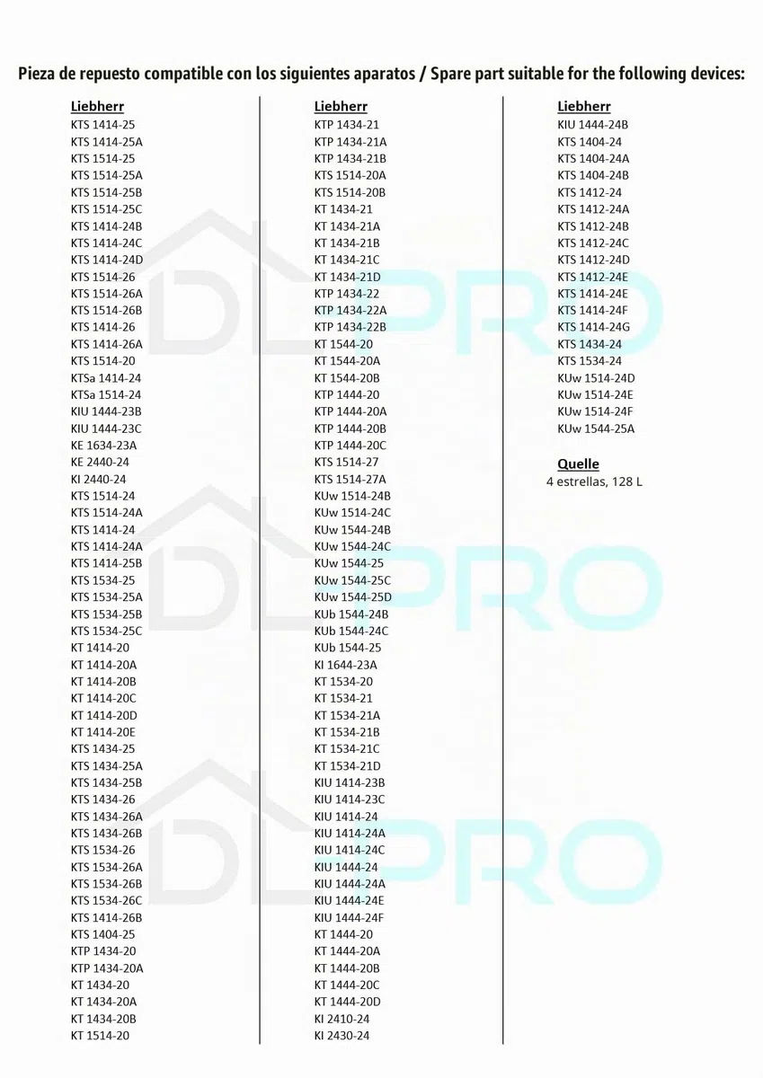 DL-pro - Termostato compatible con Liebherr 6151188 Ranco K59-L2684 K59L2684 - Termostato de refrigeración para nevera