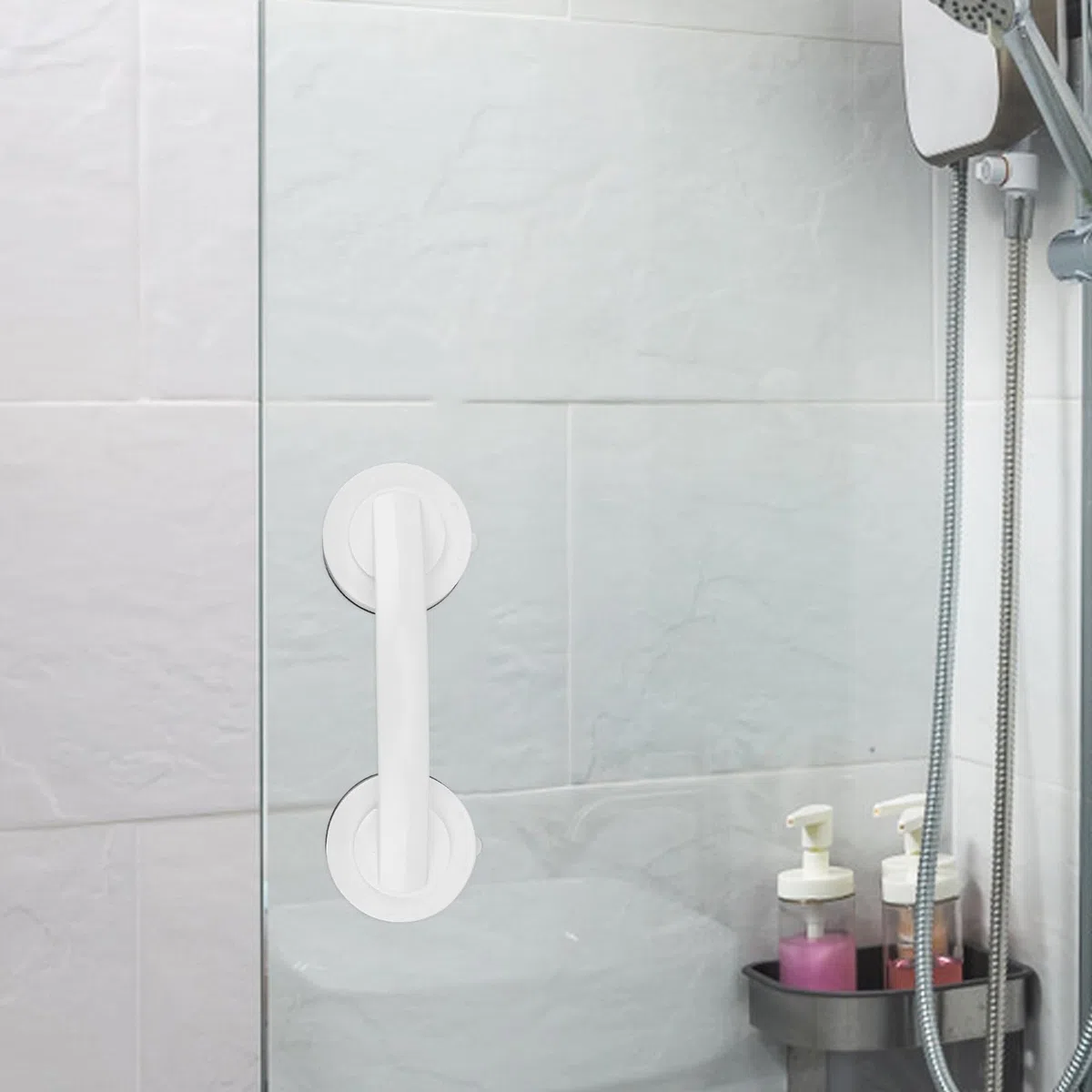 ALLOMN Mango de ventosa, 2 tiradores de ventosa fuertes, manijas de refrigerador, pomos de cajón, armario, puerta, ventana, espejo de cristal, manijas portátiles anticaídas, manijas absorbentes para