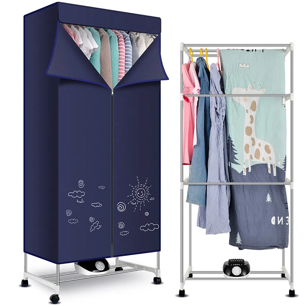 Secadoras portátiles, secadora de ropa eléctrica con estante de 3 niveles, miniestante de secado de 1000 W, secadoras de ropa, bajo nivel de ruido, temporizador automático de 180 minutos, máquina de s