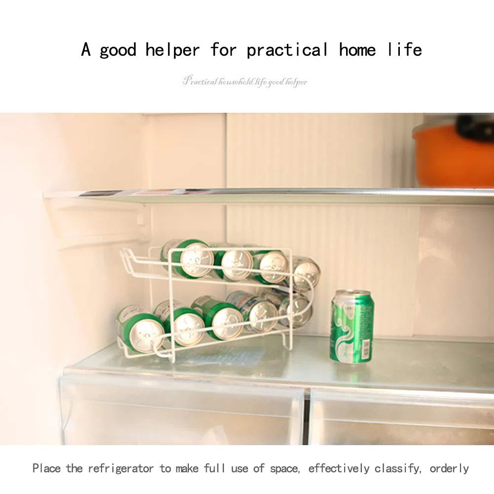 Dispensador de latas de doble capa, estante de almacenamiento, soporte para frigorífico, bebidas, soporte para latas de frigorífico, estantería de doble lata, estantería para frigorífico,