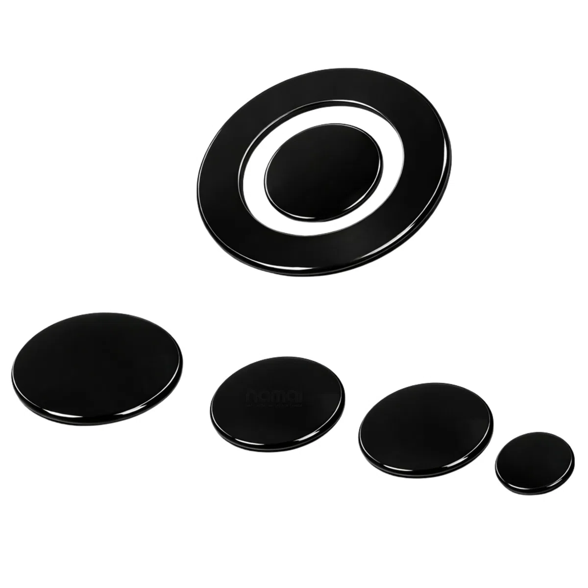 NAMAI - Juego de 5 Tapa Cocina Gas Para Quemador de Gas, 4 Tapa Lisas + 1 Placa de Triple Corona, Compatibilidad Universal, Recambios Para Cocina de Gas, Fáciles de Instalar