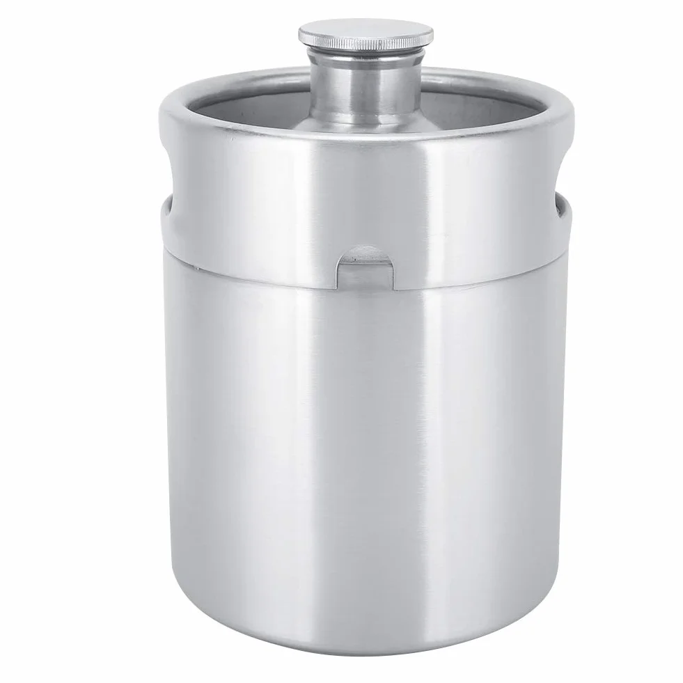 Barril De Cerveza,Dispensador De Bebidas Para El Hogar,Dispensador De Cerveza De Mini Barril De Cerveza Casera De Acero Inoxidable De 2L Con Manómetro De 2 Clases Para Cerveza Casera Y Cerveza De Barr