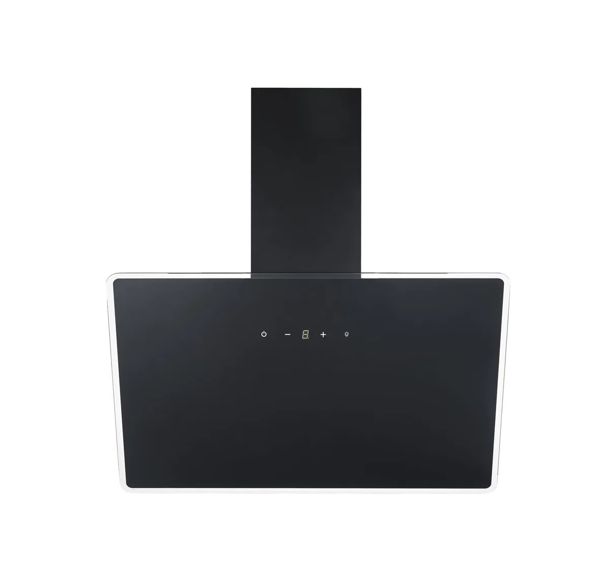 Respekta campana extractora cabeza libre, campana extractora inclinada 80 cm, pantalla de vidrio, acero inoxidable en negro, función de extracción y recirculación de aire, CH112080S, A++, 39-61 dB