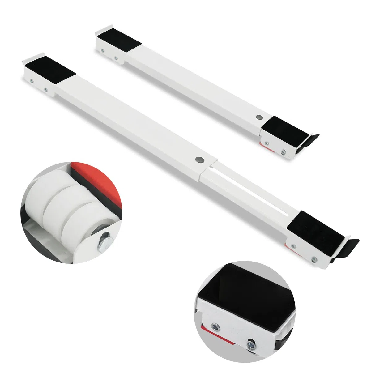 Soporte Lavadora 2 Piezas, Ruedas para Muebles Carga Hasta 300kg, Base con Ruedas Longitud Ajustable 45-72 cm, Ideal Como Ruedas para Mover Muebles, Mueble Lavadora o Secadora