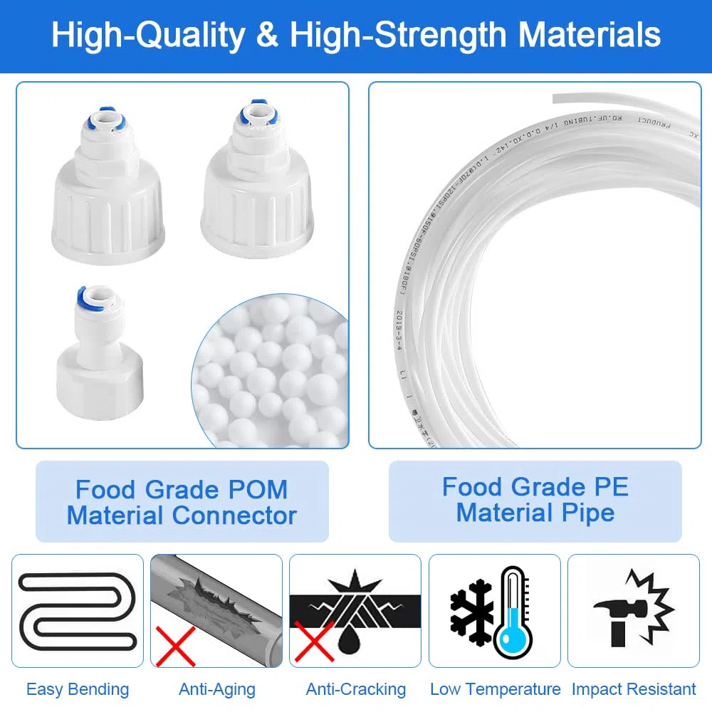 REFORUNG Manguera de Suministro de Agua 15M Tubo de Suministro de Agua para Frigorífico Conector Manguera Nevera de 1/4 Pulgada Accesorios de Conector para Refrigeradores Acuario Máquina de Café