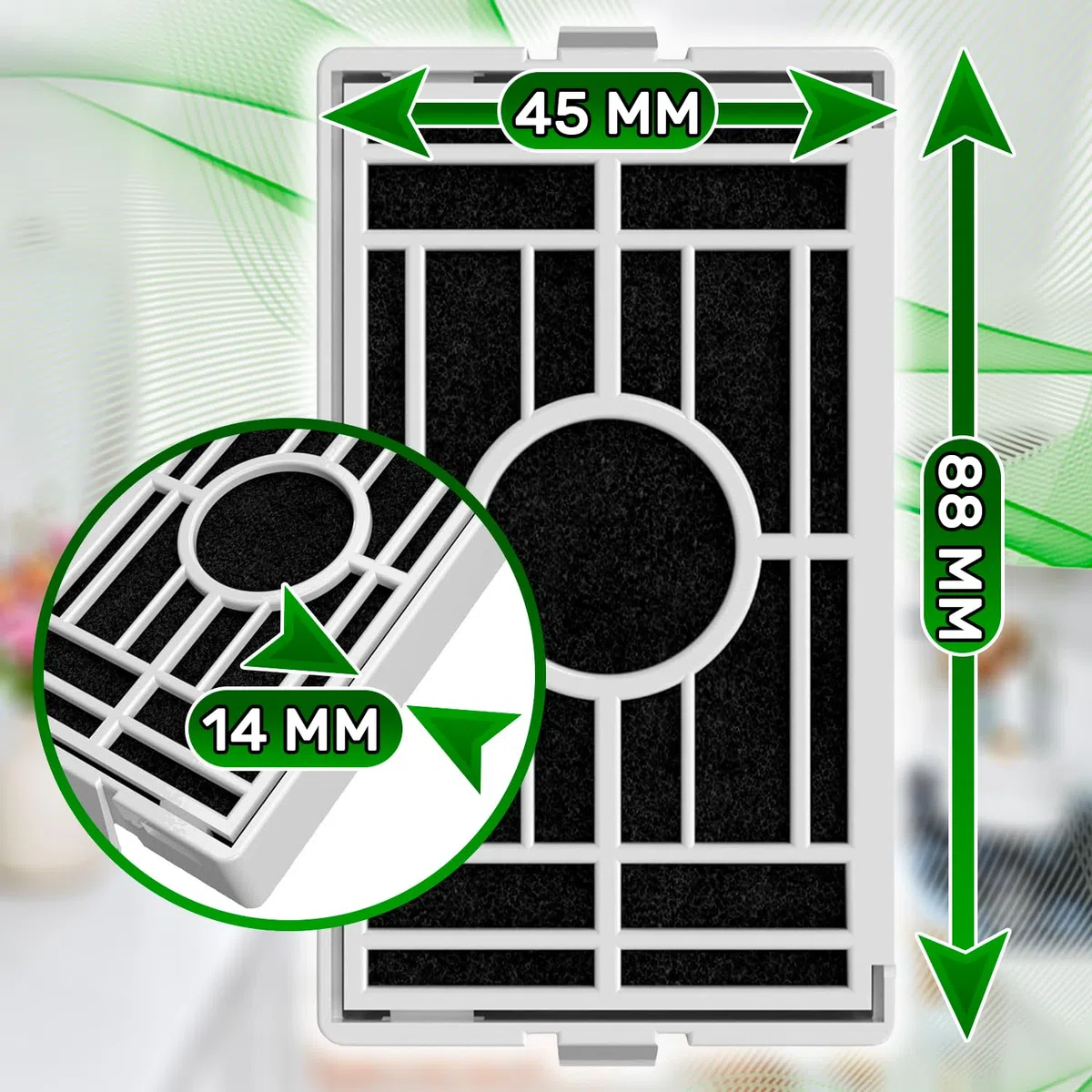 Filtro Antibacteriano para Frigorífico con Código Original C00345845 C00464529 C00464530 481248048163 481248048173 para Indesit para Whirlpool - MADE IN ITALY - Garantía de 5 Años - ONIX TECH