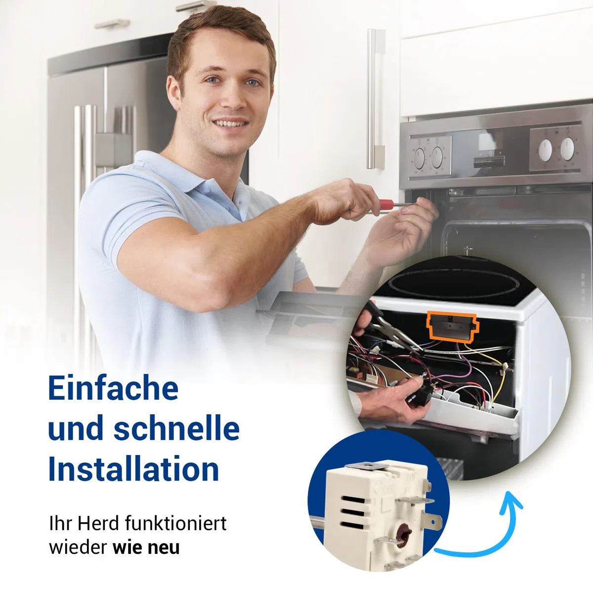 Regulador de energía, interruptor de placa de cocina, repuesto para EGO 50.57021.010, 230 V, monocírculo para placa de cocina, Miele, AEG, Bosch, Siemens, Neff Ignis