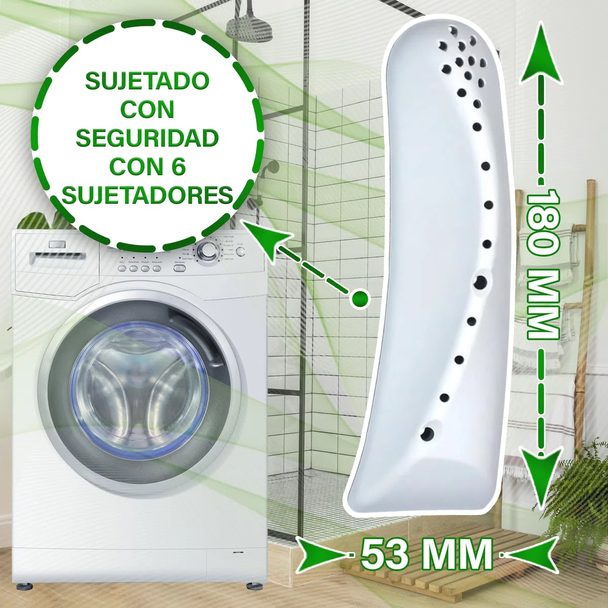 3 Piezas Aleta de Tambor de Lavadora 180x53 mm con Código Original 41021913 para Candy para Hoover - Garantía de 5 Años - ONIX TECH