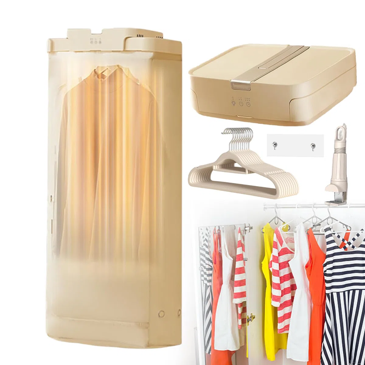 Minisecadora Plegable compacta, Secadora eléctrica de 600 W, Seca y Protege la Ropa, soporta hasta 5 kg, es silenciosa, con Bomba de Calor, para Ropa, Ropa Interior y Ropa de bebé.