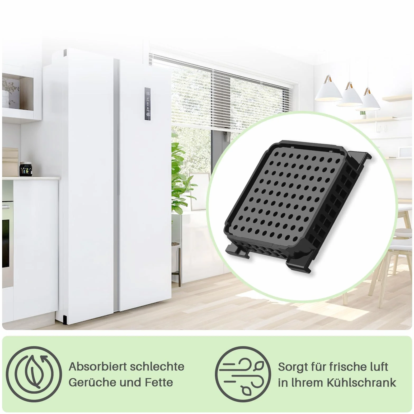 Filtro de carbón activo para frigorífico Liebherr 9096989 9882460 988246000, filtro Fresh Air para refrigeradores 7440021-00 con carbón activo para frigoríficos (negro, 2 unidades)