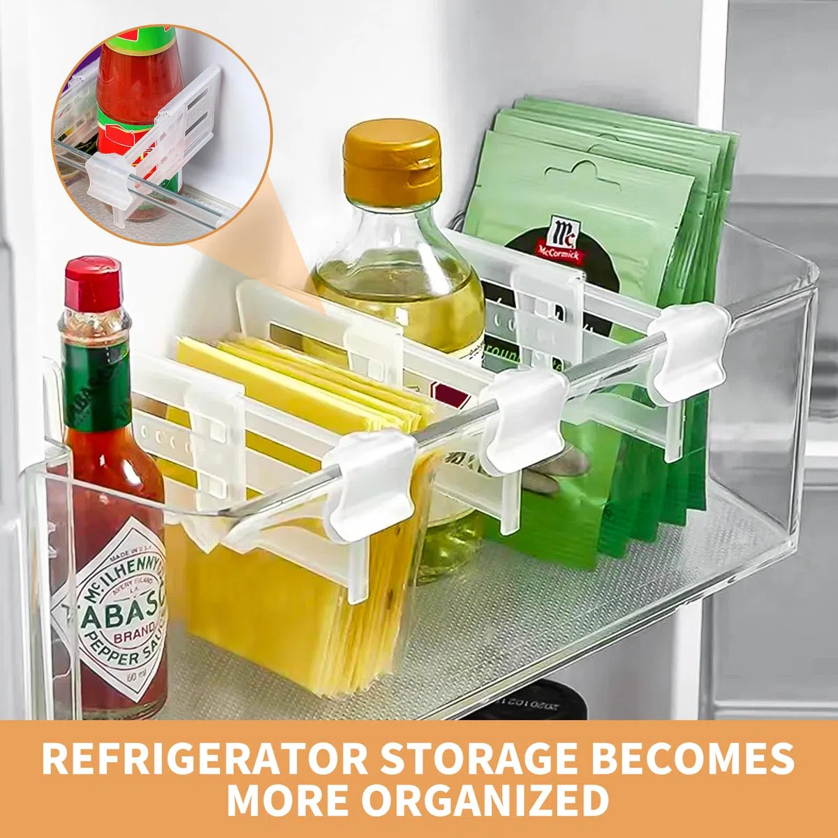 30 Piezas Separadores para frigorífico,Ajustables Organizador Frigorifico Separadores Puerta Lateral, Congelador, Huevos, Frutas, Bebidas y Alimentos - Accesorio de Almacenamiento para Nevera