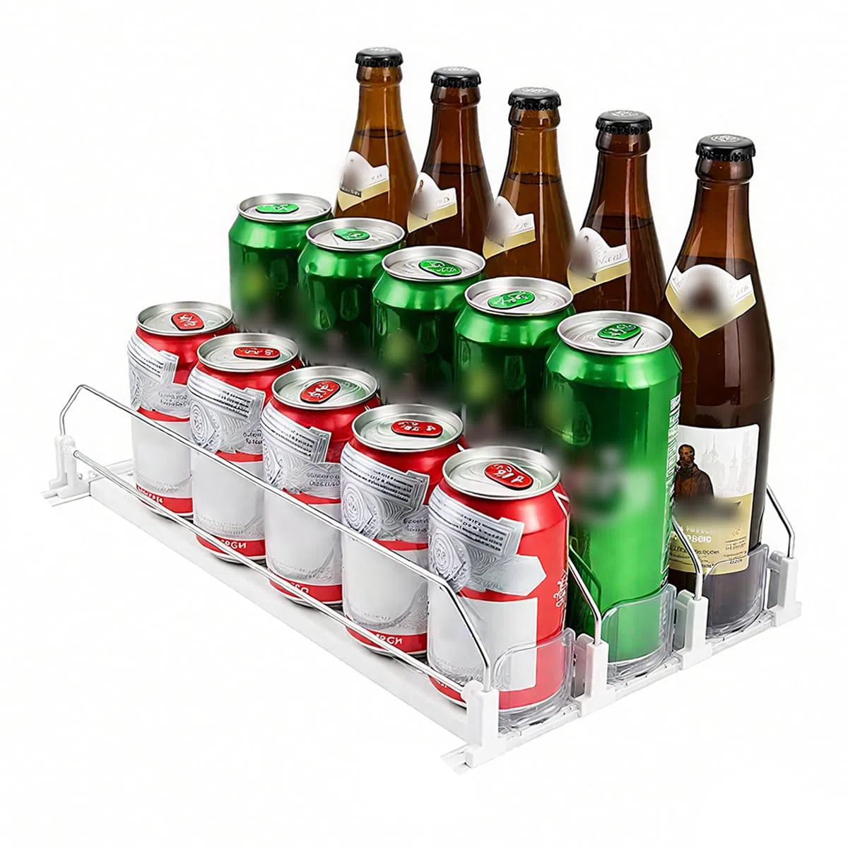 Organizador nevera 31cm – Dispensador automático para frigorifico, organizador de 12 unidades (3 filas), accesorio esencial para nevera, solución práctica de almacenamiento.