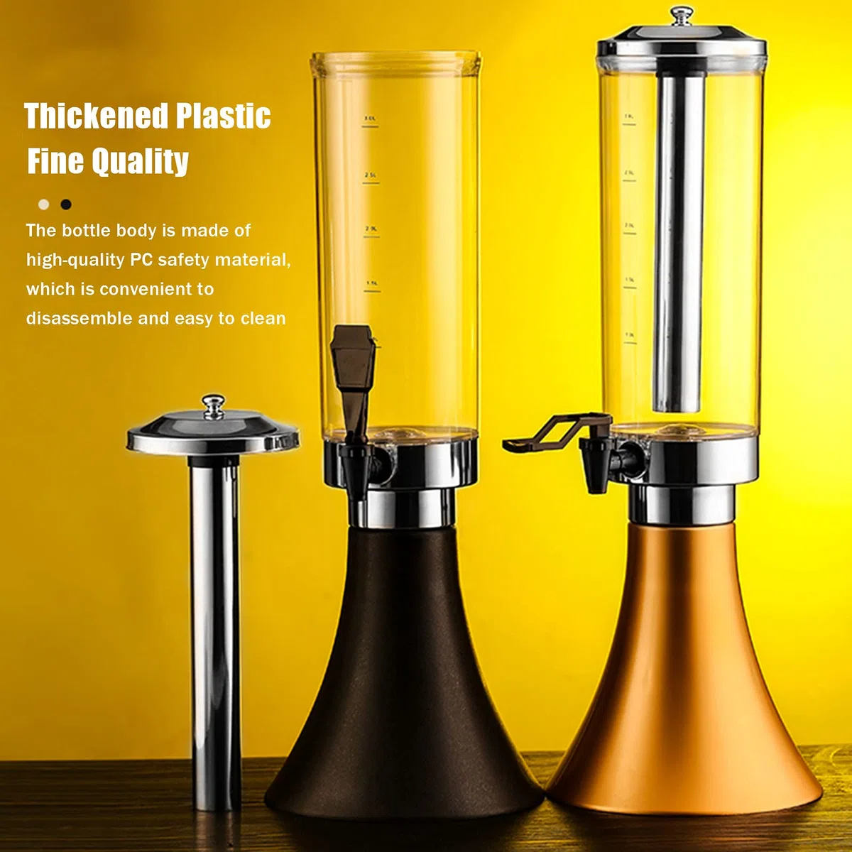 Torre De La Cerveza Dispensador De Jugo De Bebidas con Carámbanos De Acero Inoxidable Y Escala para Bar Party Restaurant KTV Barbecue Restaurant (3L / 3.17Qt),D