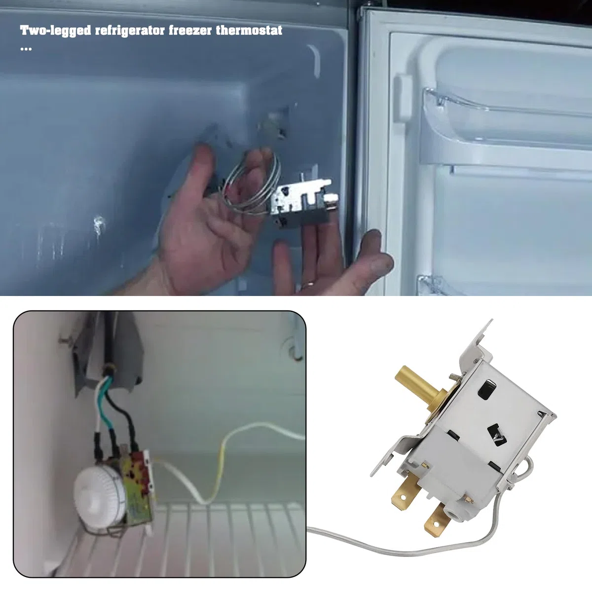 1x Termostato de Refrigerador Y Congelador Controlador de Temperatura Fría 220 V-250 V Terminales de 2 Pines Termostato de Refrigerador Y Congelador para Modelo WPF22 WPF22-L