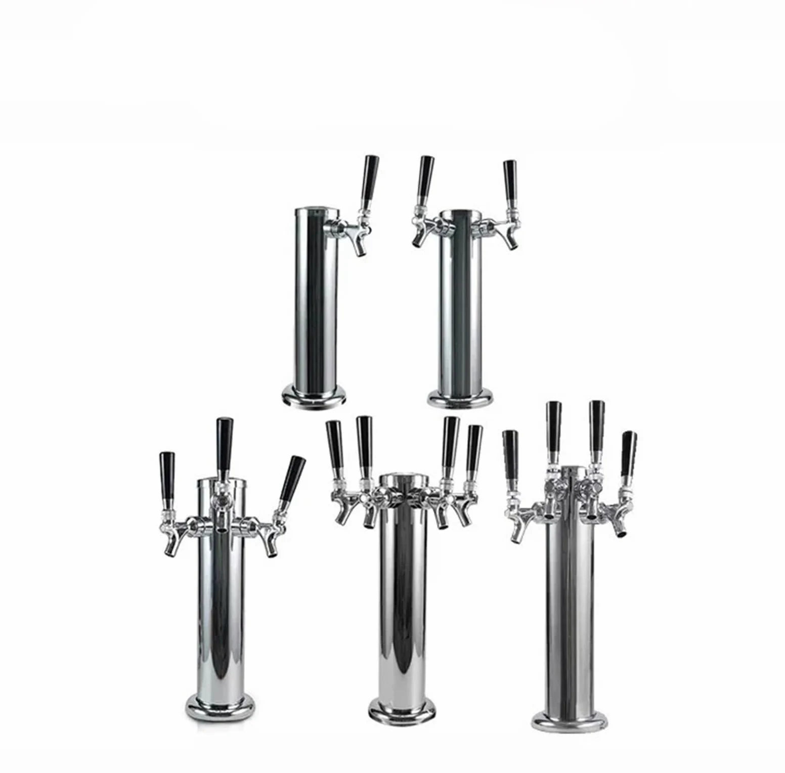 Dispensador de cerveza de acero inoxidable para pub en casa, torre de grifo de una sola cabeza, sistema de barril de cerveza de triple columna de metal, perfecto para fiestas y reuniones