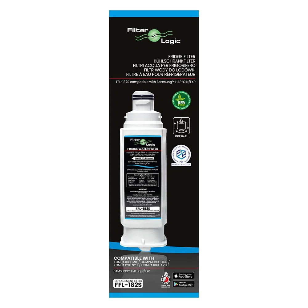 FilterLogic FFL-182S | Filtro de agua compatible con Samsung HAF-QIN, HAF-QIN/EXP, HAFQIN, DA97-17376B para sistema de frigorífico DA97-08006C