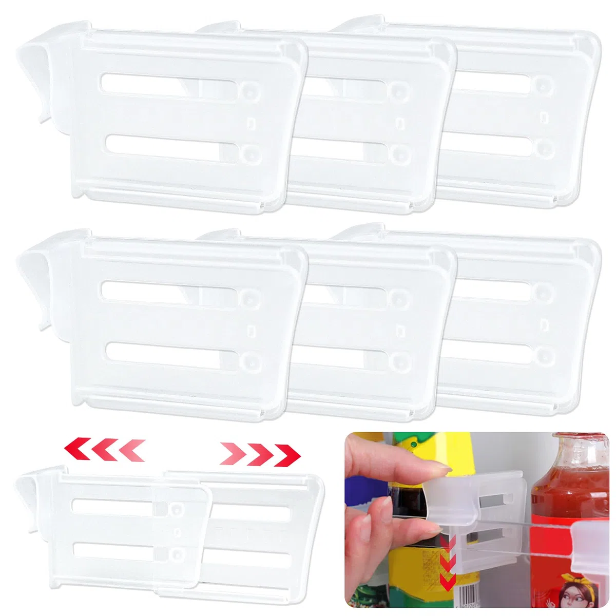 30 Piezas Separadores para frigorífico,Ajustables Organizador Frigorifico Separadores Puerta Lateral, Congelador, Huevos, Frutas, Bebidas y Alimentos - Accesorio de Almacenamiento para Nevera