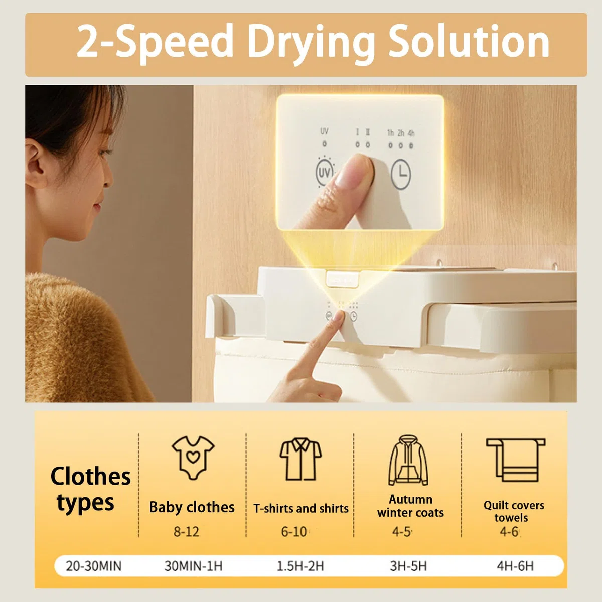 Minisecadora Plegable compacta, Secadora eléctrica de 600 W, Seca y Protege la Ropa, soporta hasta 5 kg, es silenciosa, con Bomba de Calor, para Ropa, Ropa Interior y Ropa de bebé.