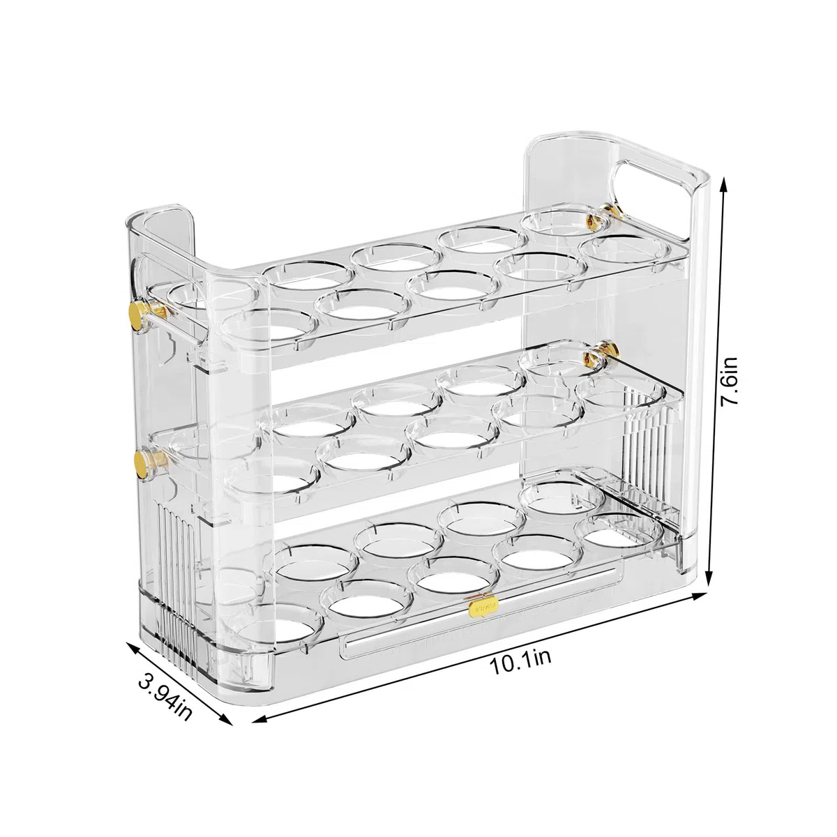 Soporte reversible para huevos para refrigerador, soporte transparente para 30 huevos para nevera, almacenamiento de huevos y bandeja de huevos (transparente)