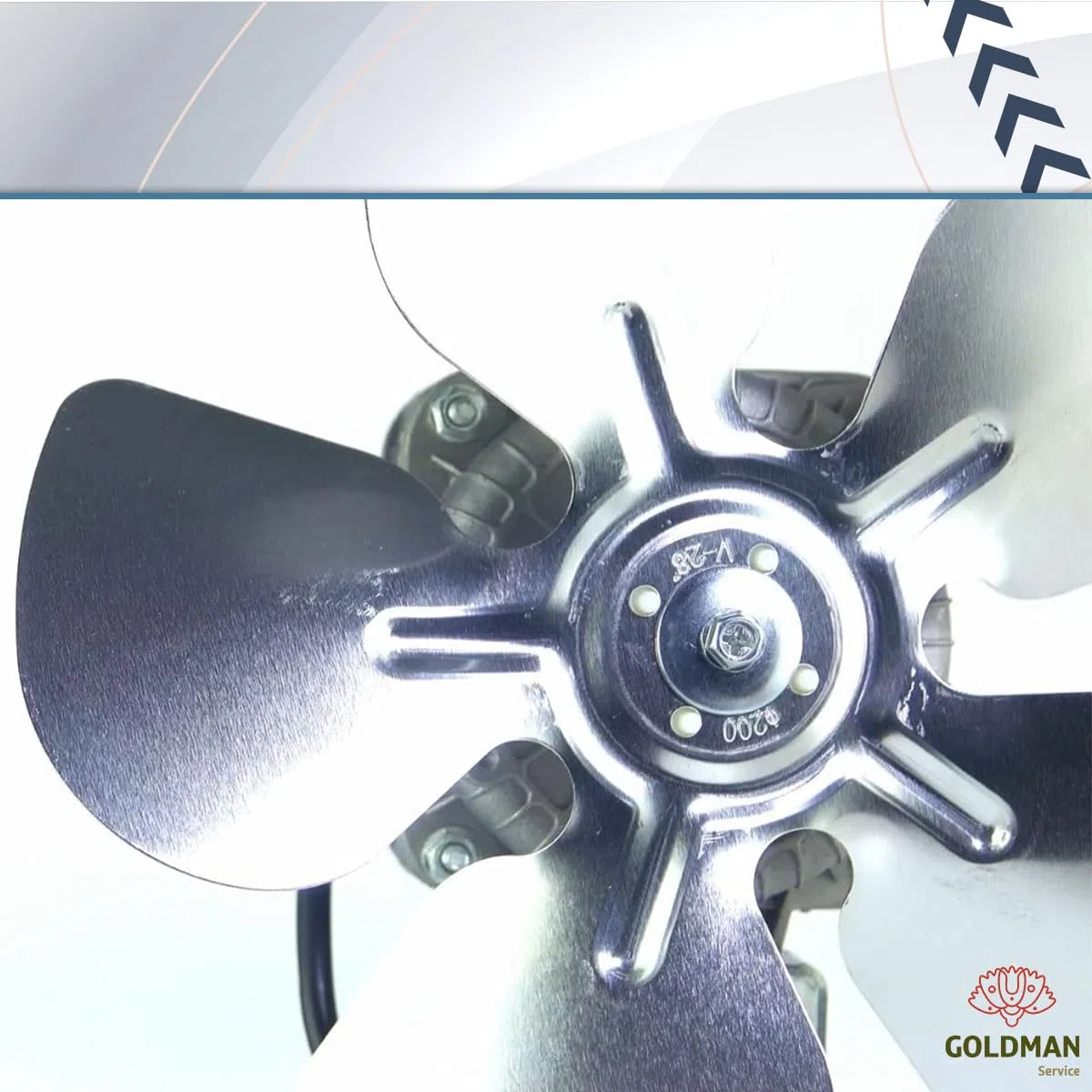 GOLDMAN SERVICE | Recambio Aspas Metálicas de Aluminio para Motor Fan Ventilador Botellero | Compatible Grandes Marcas | Diámetro Ø200mm