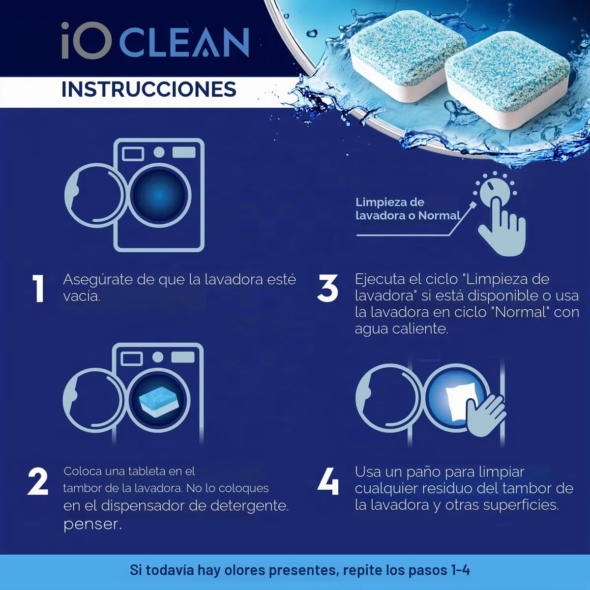Limpiador de lavadora y pastillas descalcificadoras, 24 unidades, limpieza profunda y descalcificadora para lavadoras HE-Front y Top Carder, pastillas altamente eficaces para un lavado fresco e