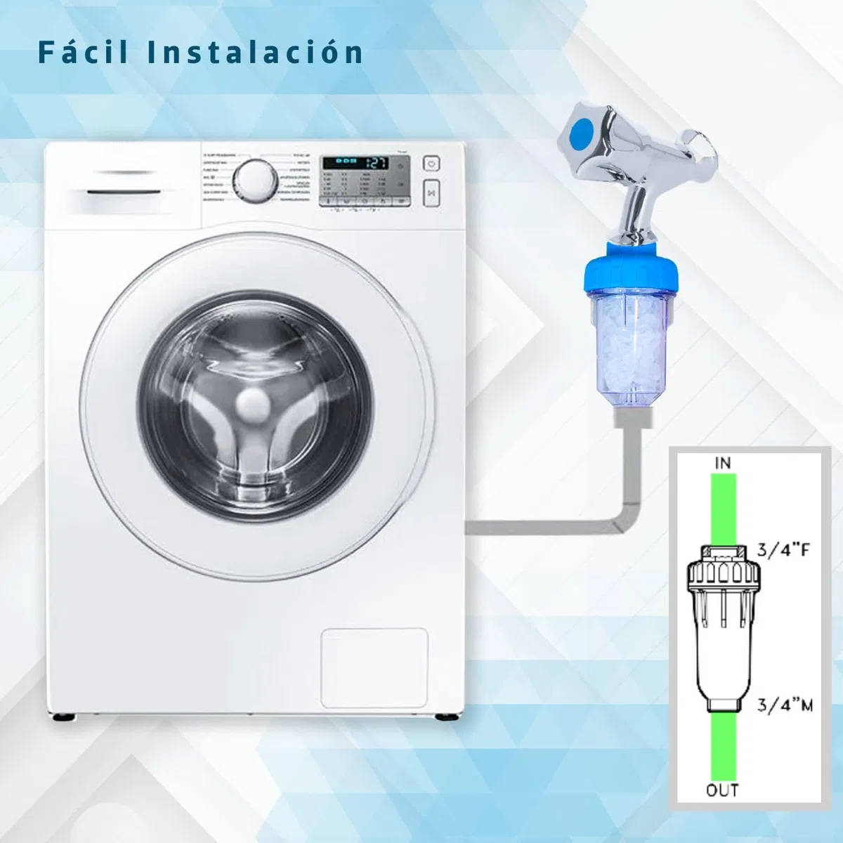 GOLDMAN SERVICE - Filtro Antical para Lavadora y Lavavajillas de Polifosfatos Recargable. Descalcificador de Agua Domestico Protector de Electrodomésticos