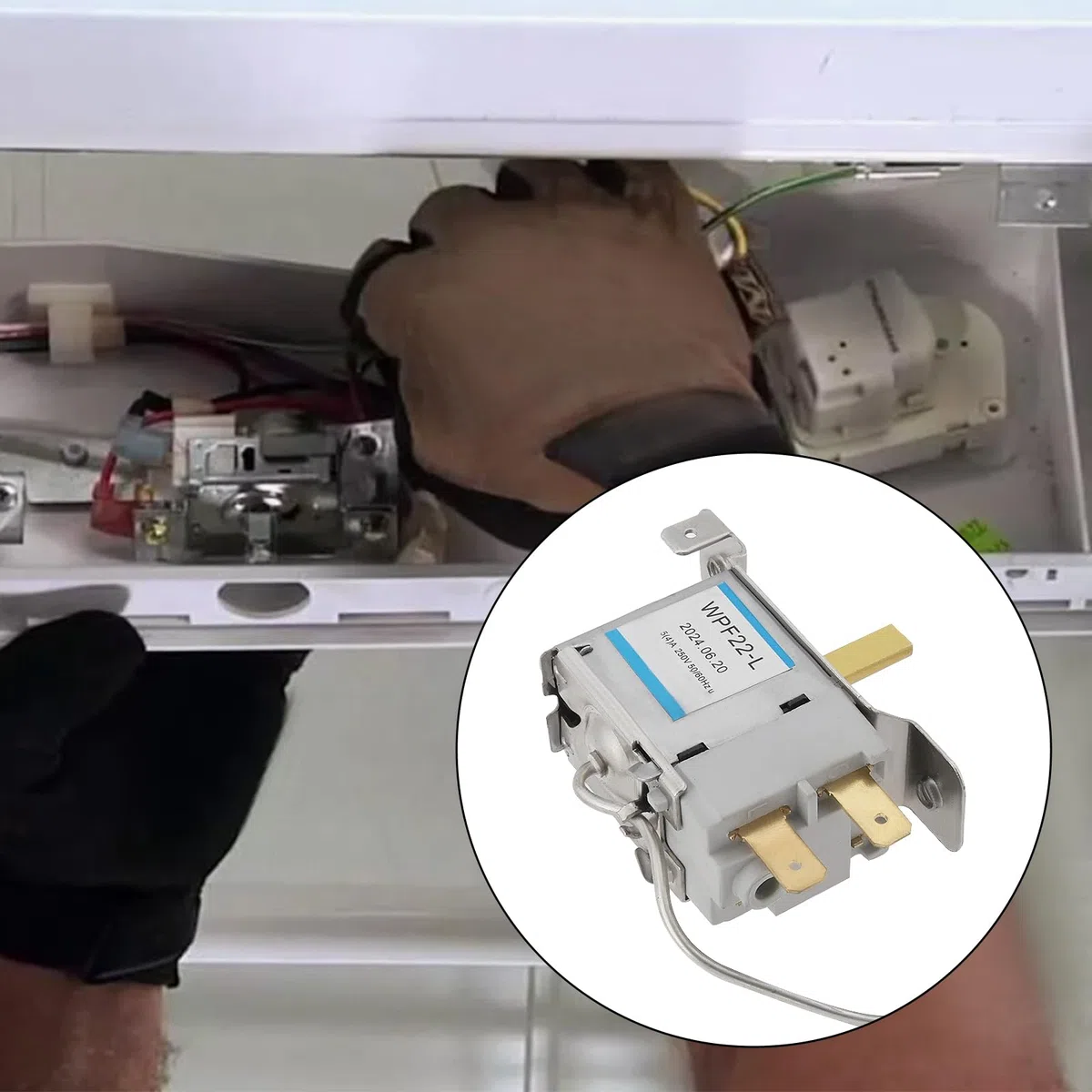 1x Termostato de Refrigerador Y Congelador Controlador de Temperatura Fría 220 V-250 V Terminales de 2 Pines Termostato de Refrigerador Y Congelador para Modelo WPF22 WPF22-L