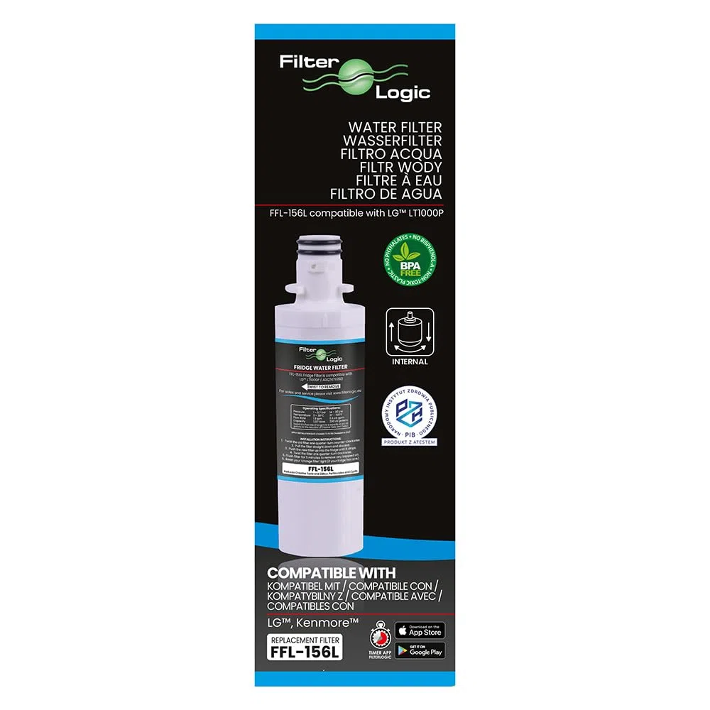 FilterLogic FFL-156L | 1x Filtro de agua para frigorífico compatible con el filtro LG LT1000P ADQ747935 ADQ74793501