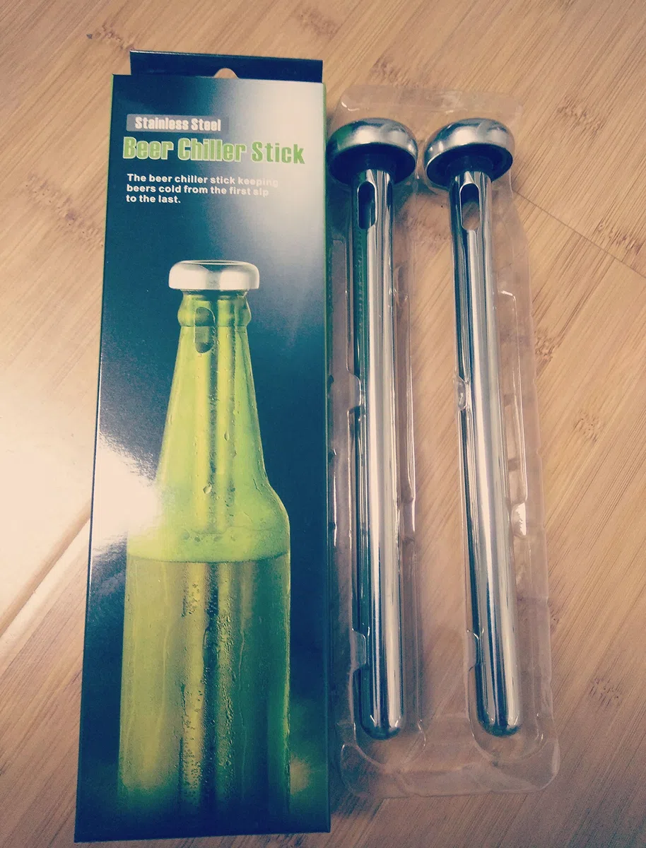 Bastón de refrigeración para cerveza (2 unidades); fabricado en acero inoxidable de alta calidad, de Grand Kitchener