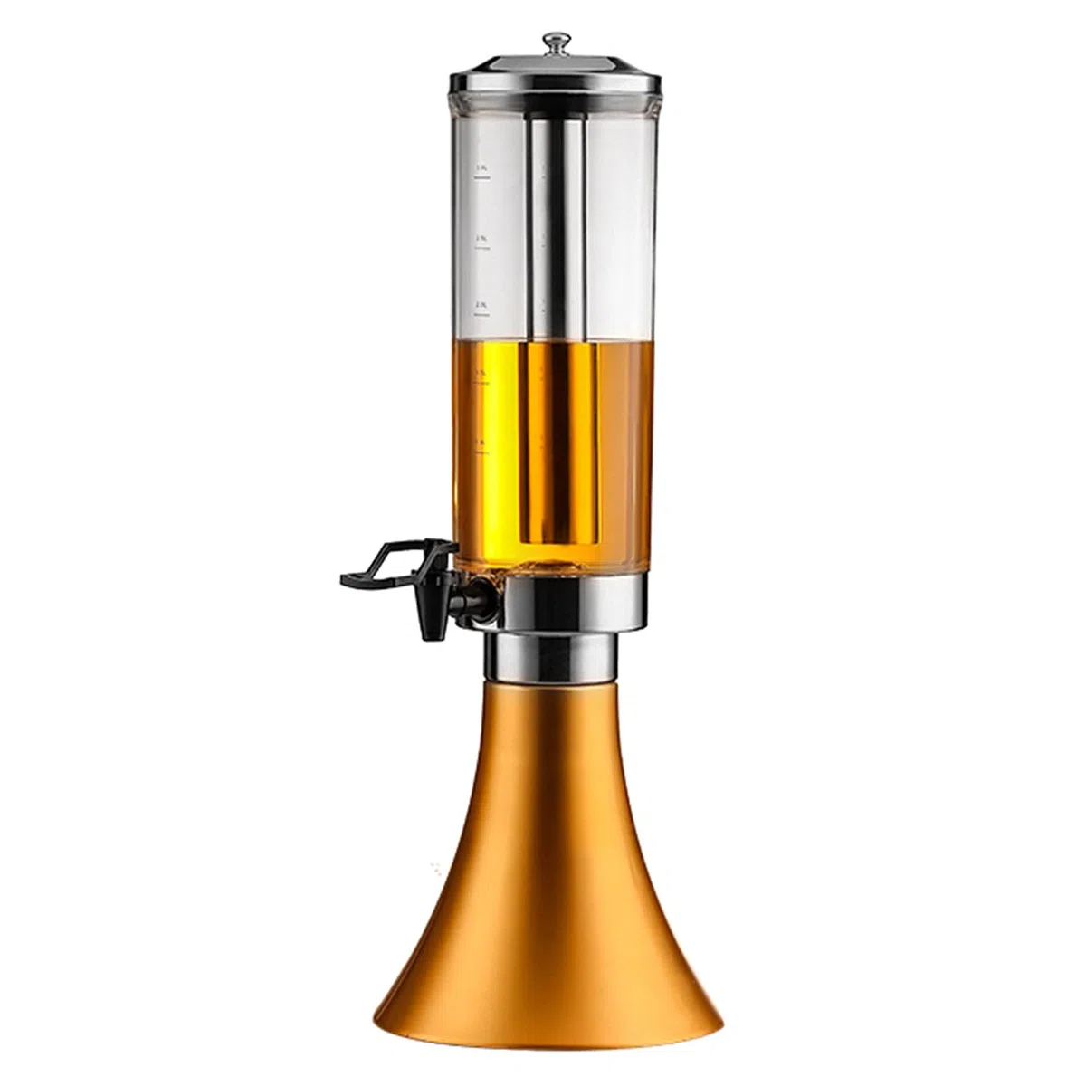 Torre De La Cerveza Dispensador De Jugo De Bebidas con Carámbanos De Acero Inoxidable Y Escala para Bar Party Restaurant KTV Barbecue Restaurant (3L / 3.17Qt),D