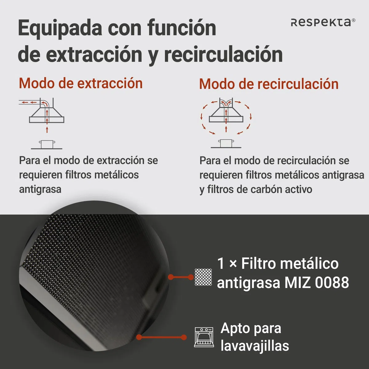 Respekta Campana inclinada, 90 cm, CH66038-90SAM, negro