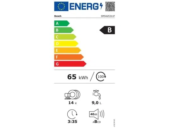 Bosch SMS6ZCI11F, Serie 6, Lavavajillas 60 cm, Posición libre, Acero pulido antihuellas