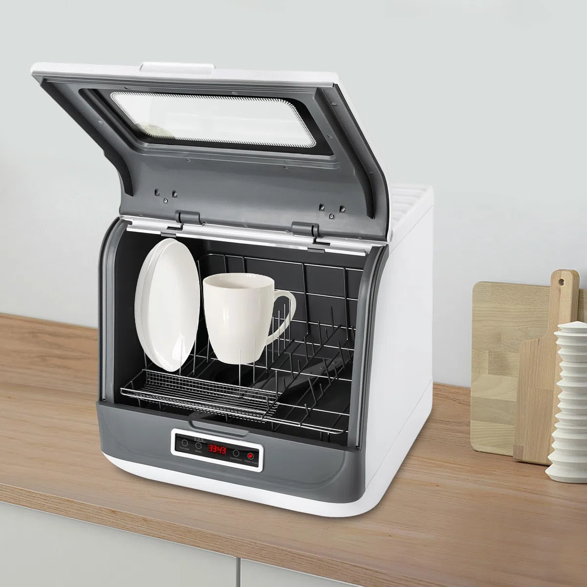 Lavavajillas de mesa Blanco Independiente 800W Mini Lavavajillas Compacto 3