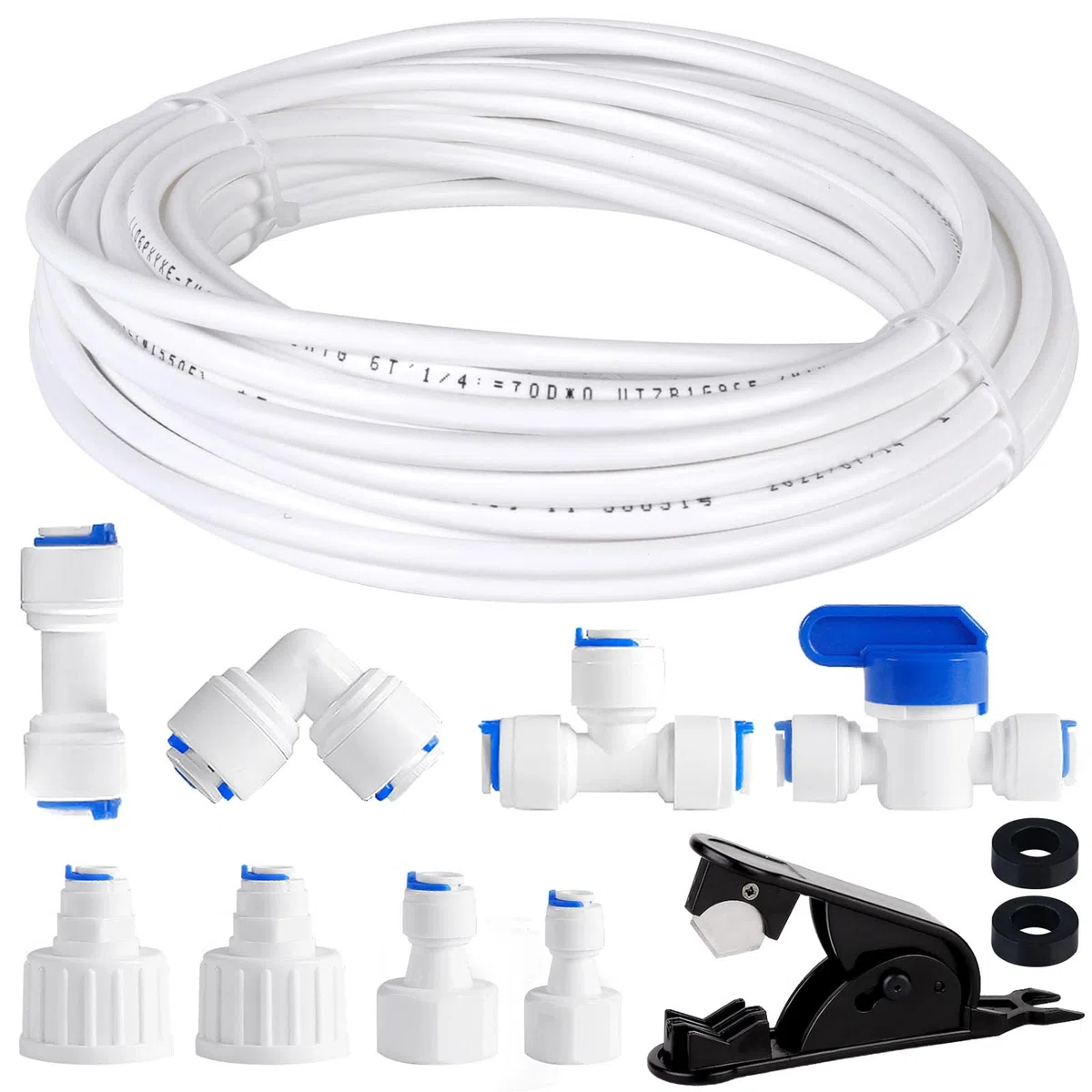 Manguera De Suministro De Agua 15m, 11 Piezas Kit De Conector De Manguera De Refrigerador, Tubo De Suministro De Agua, Manguera De Suministro De Agua Universal Para Refrigeradores (1/4",1/2",3/4")